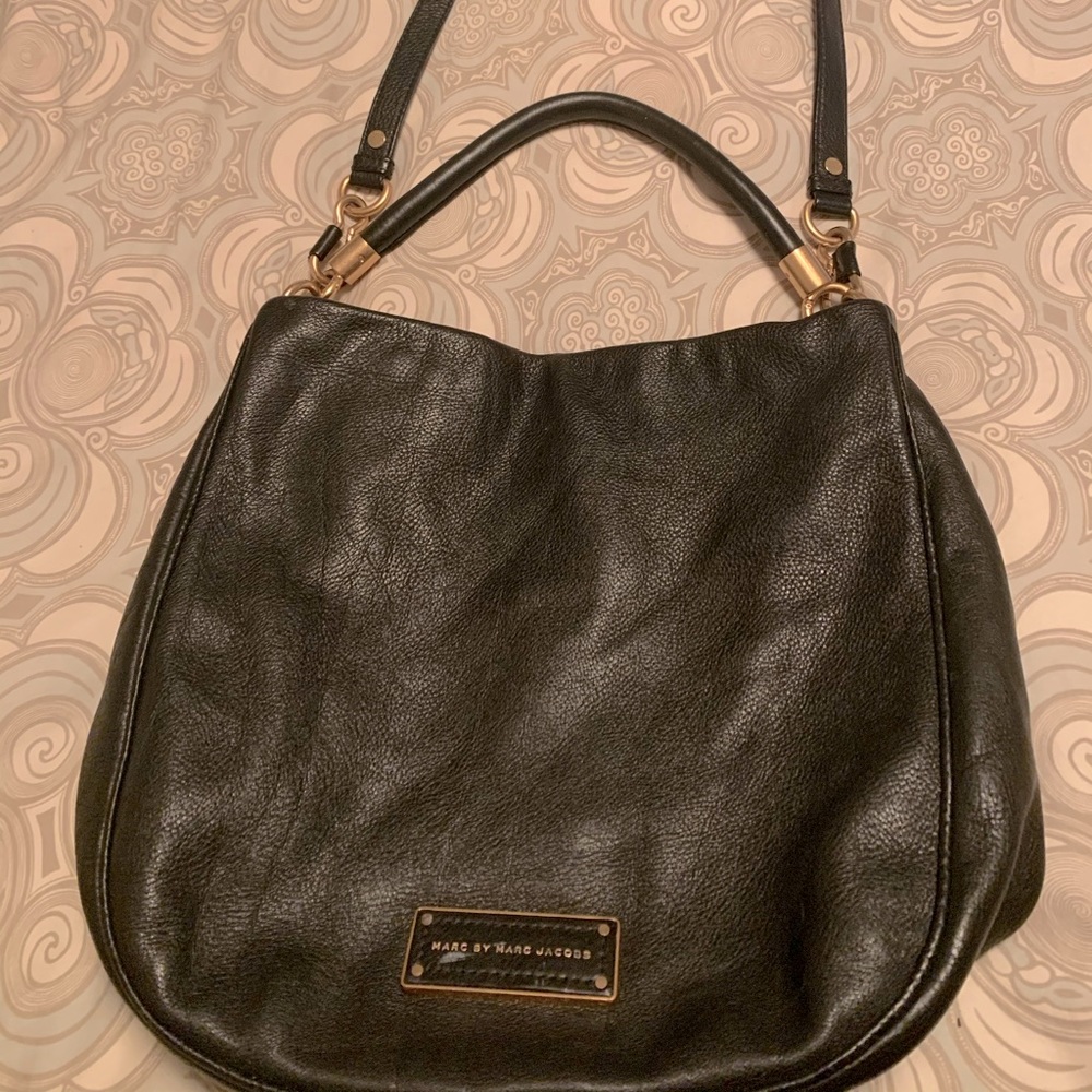 Marc By Marc Jacobs black leather tote bag
